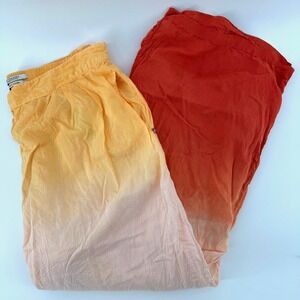 Scotch & Soda Maison Scotch Womens Medium Yellow Rust Ombre Wide Leg Beach Pants